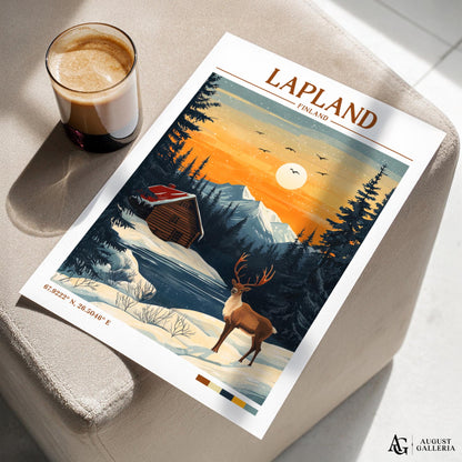 Lapland Retro Travel Print