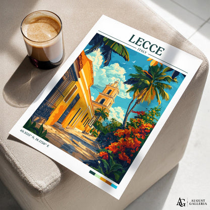 Lecce Italy Retro Travel Print