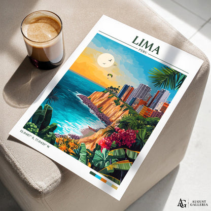 Lima Peru Retro Travel Print