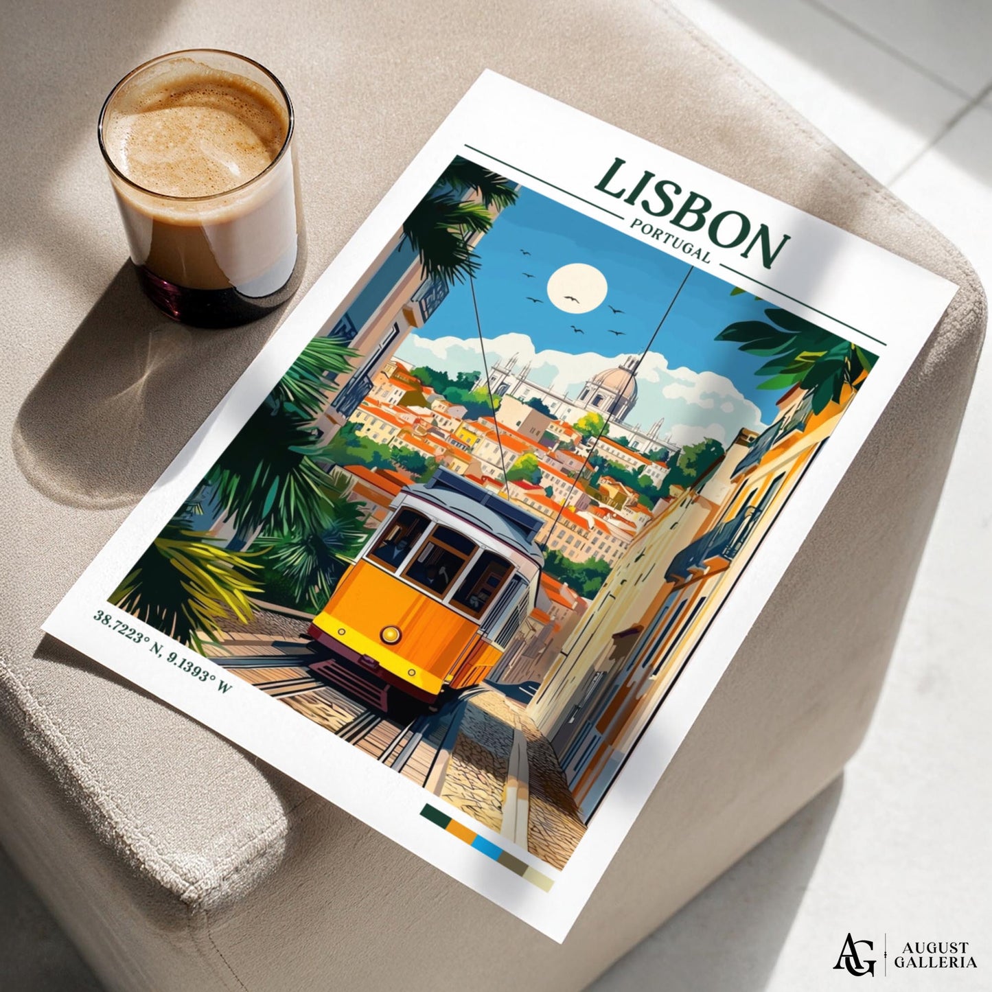 Lisbon Portugal Retro Travel Print