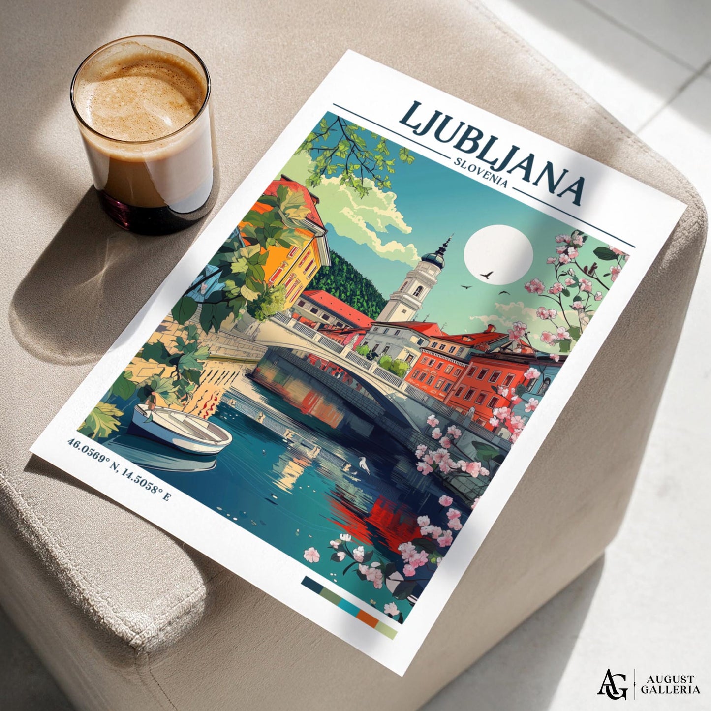 Ljubljana Retro Travel Print