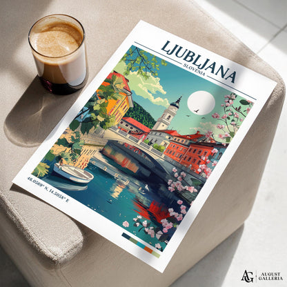 Ljubljana Retro Travel Print