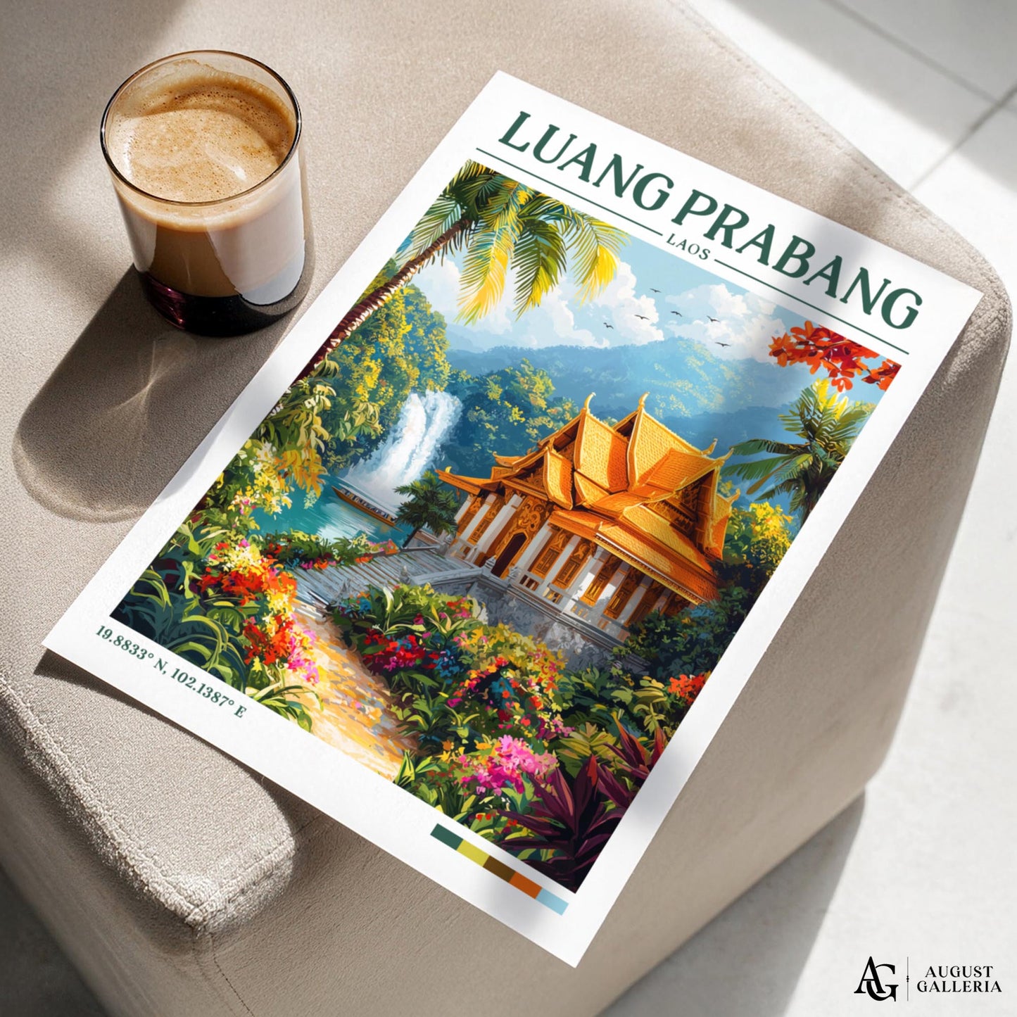 Luang Prabang Retro Travel Print
