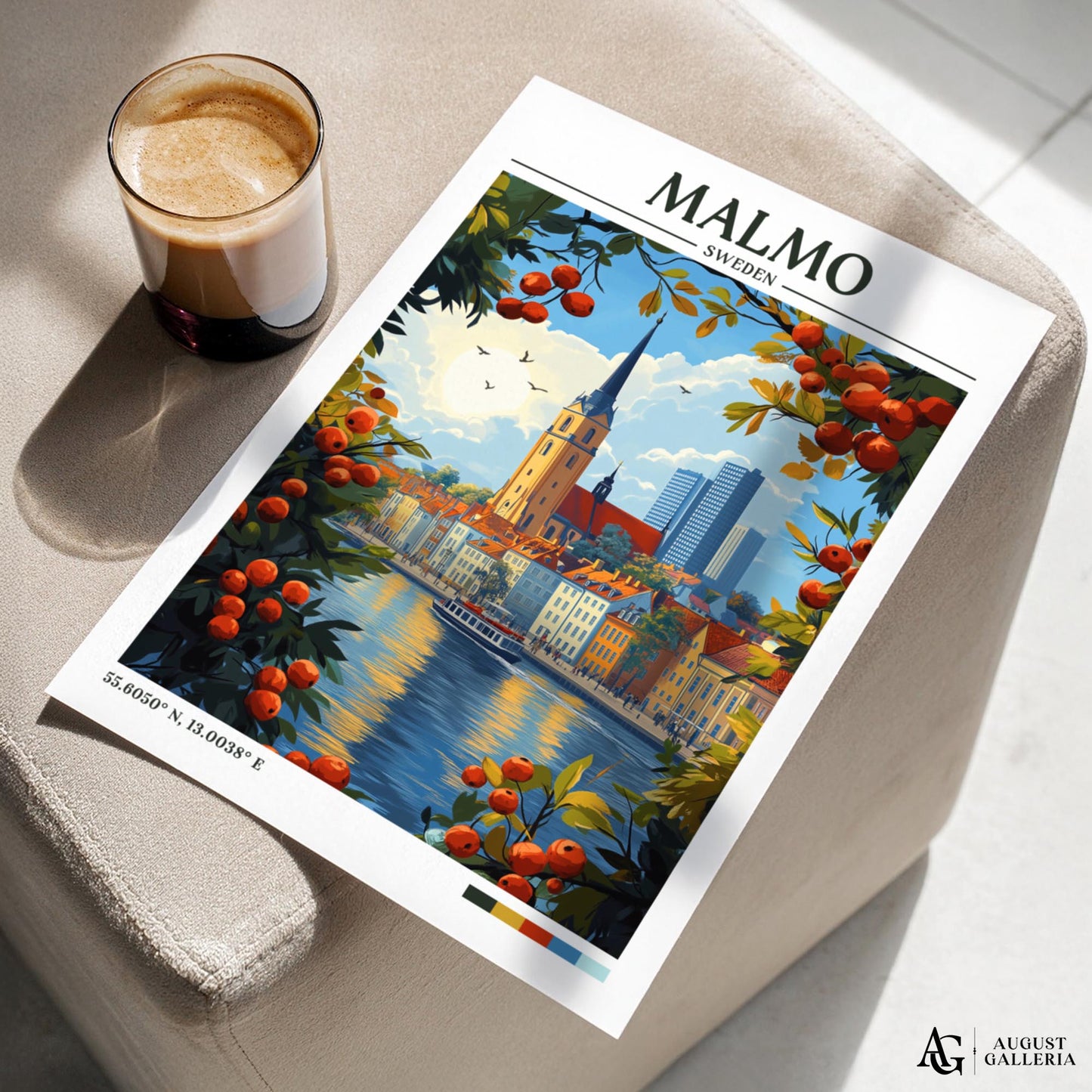 Malmö Sweden Retro Travel Print