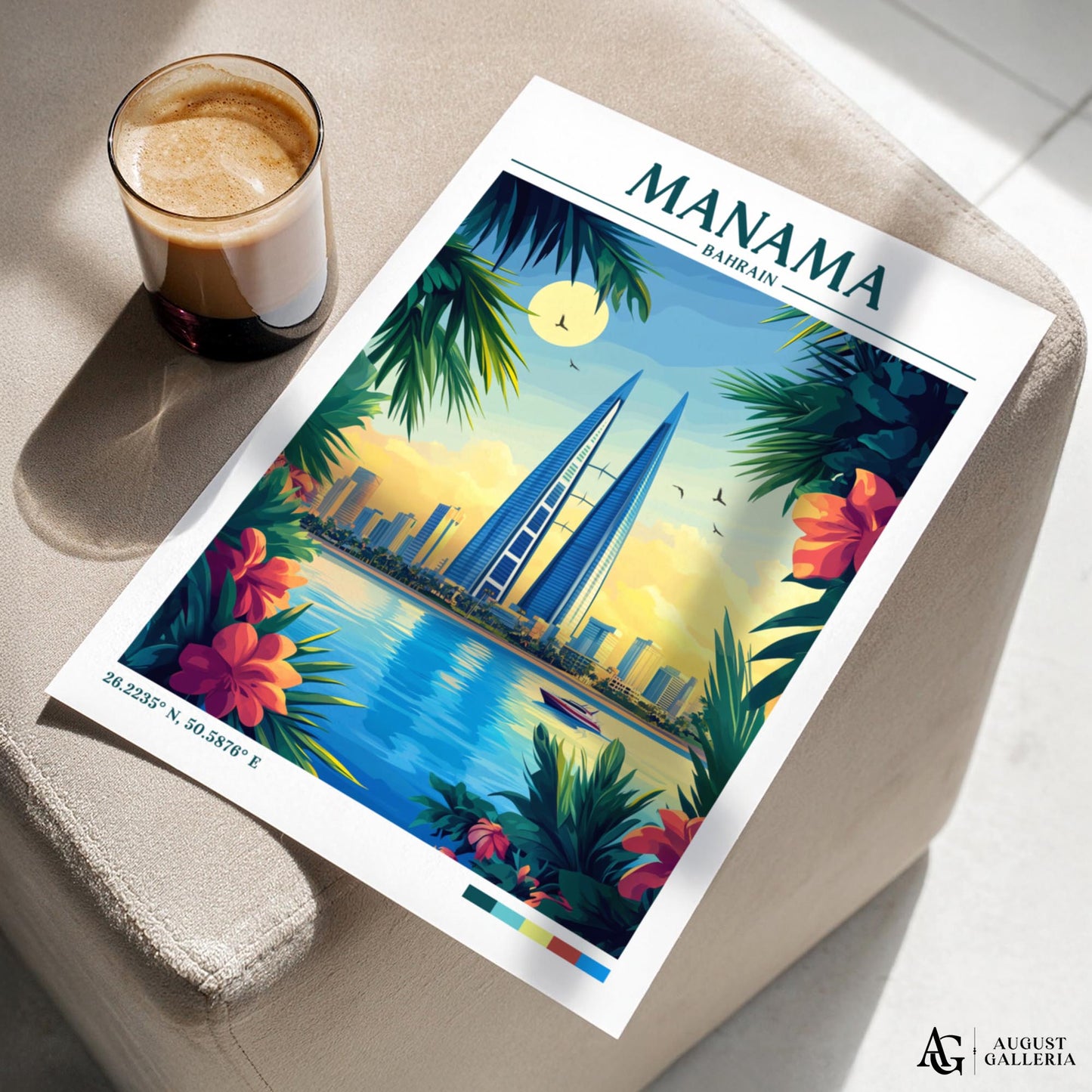 Manama Bahrain Retro Travel Print