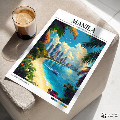 Manila Philippines Retro Travel Print