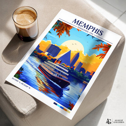 Memphis Tennessee Retro Travel Print