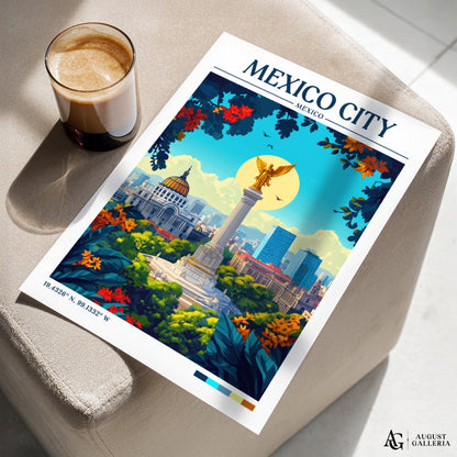 Mexico City Retro Travel Print