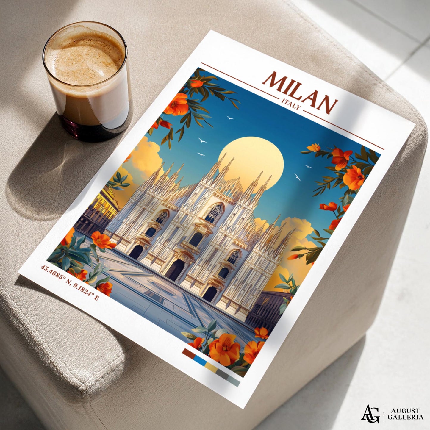 Milan Italy Retro Travel Print