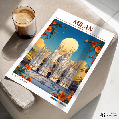 Milan Italy Retro Travel Print