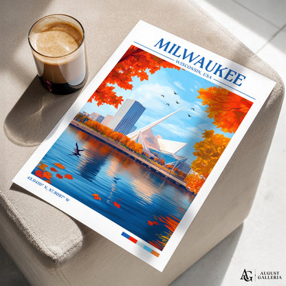 Milwaukee Wisconsin Retro Travel Print