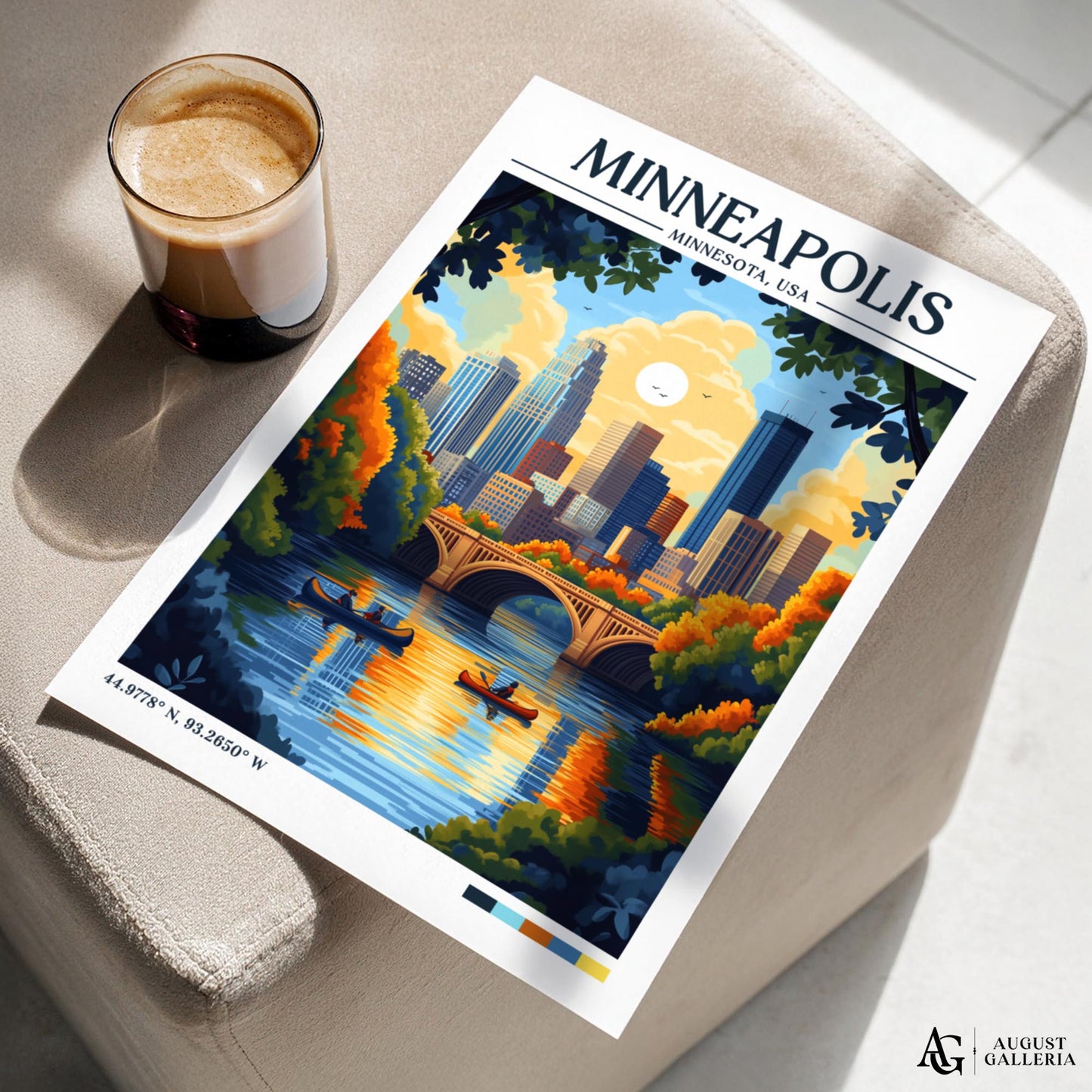 Minneapolis Minnesota Retro Travel Print