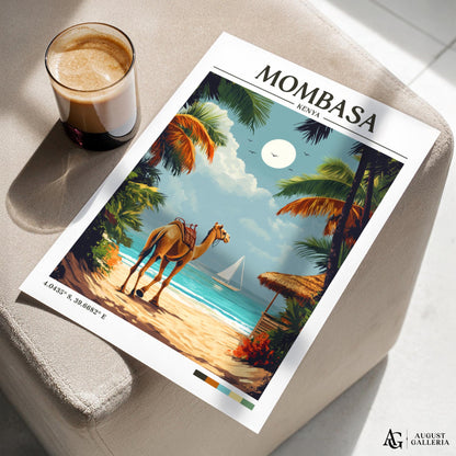 Mombasa Kenya Retro Travel Print