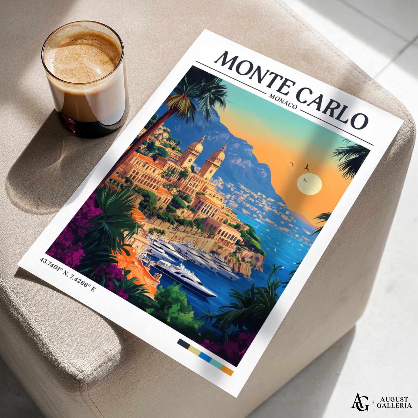 Monte Carlo Retro Travel Print