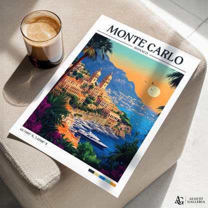 Monte Carlo Retro Travel Print