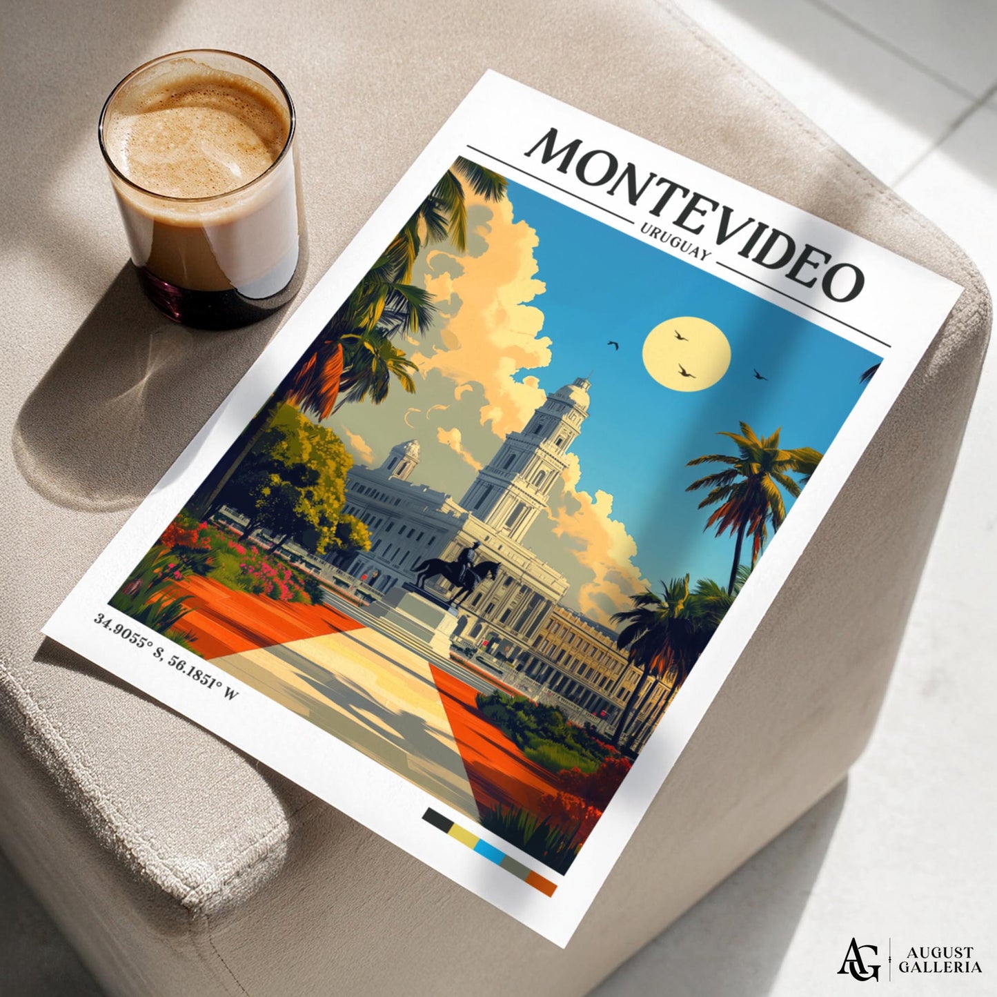 Montevideo Uruguay Retro Travel Print