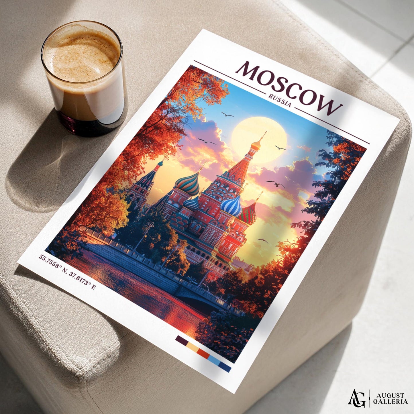 Moscow Russia Retro Travel Print