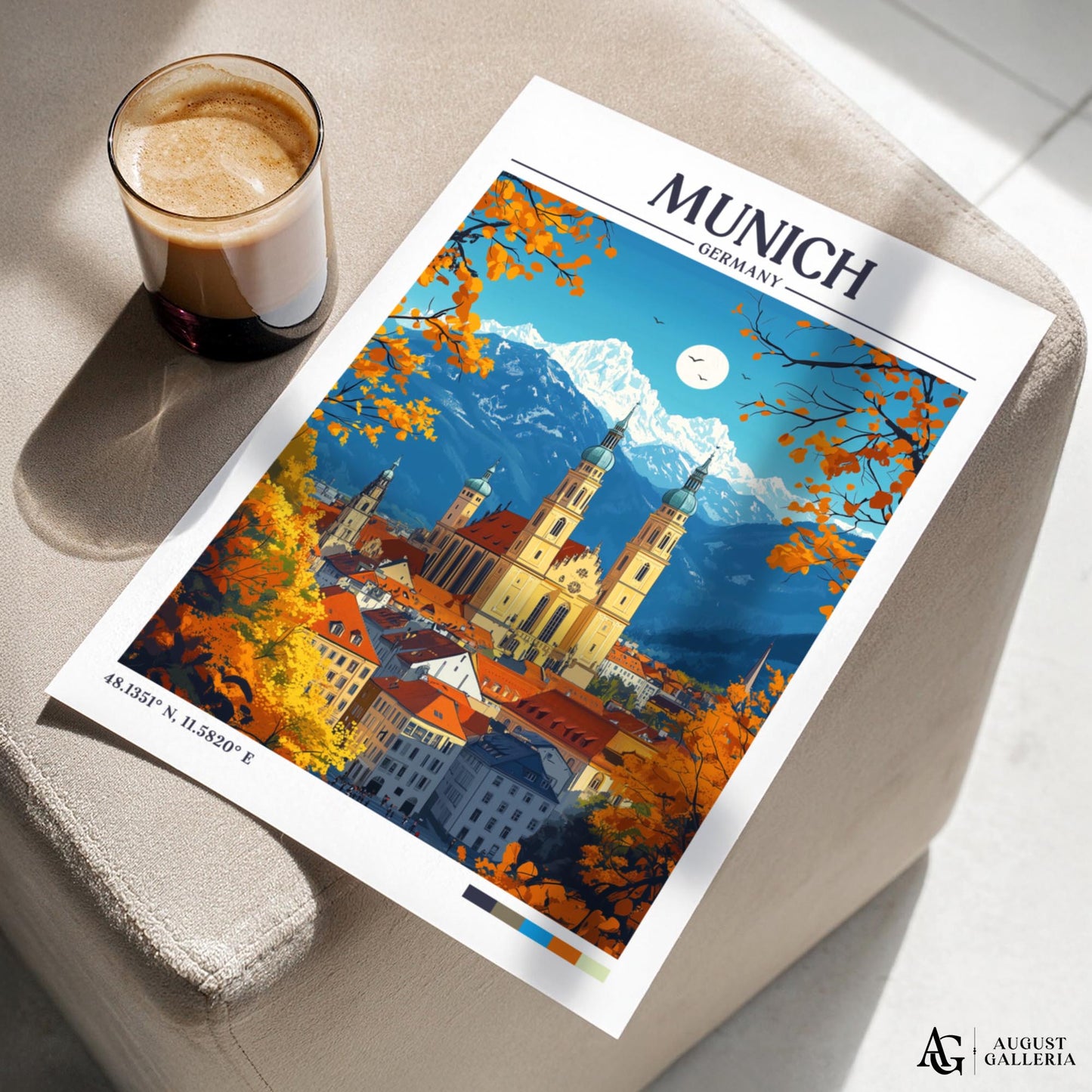 Munich Germany Retro Travel Print