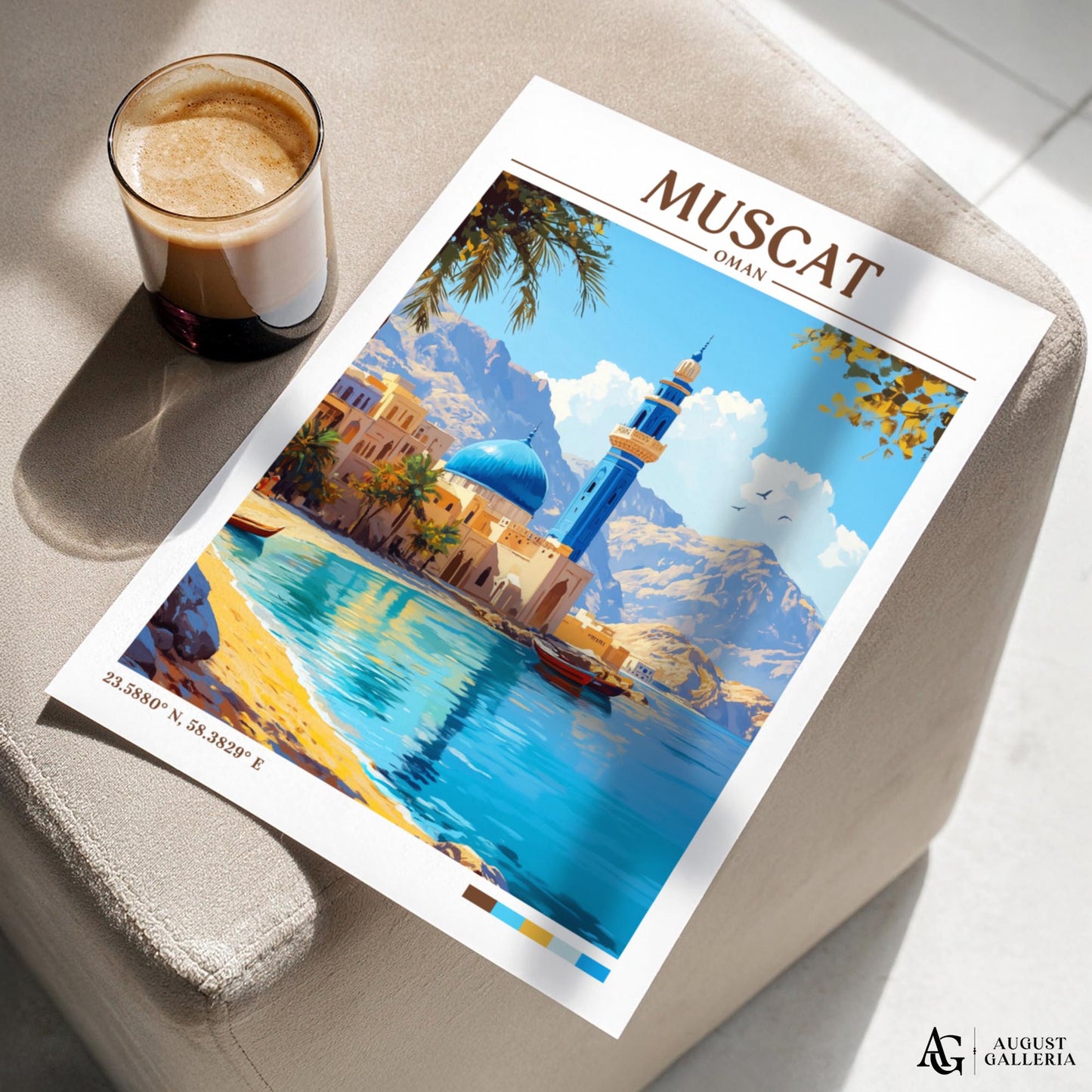 Muscat Oman Retro Travel Print