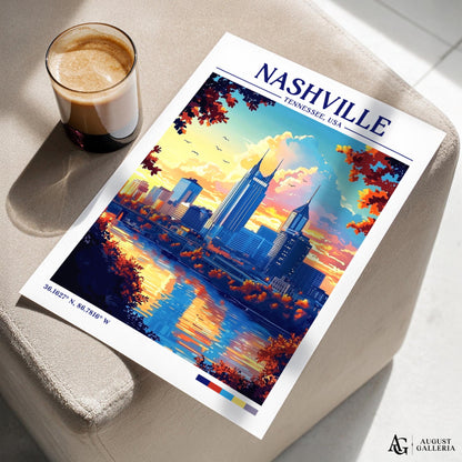 Nashville Tennessee Retro Travel Print