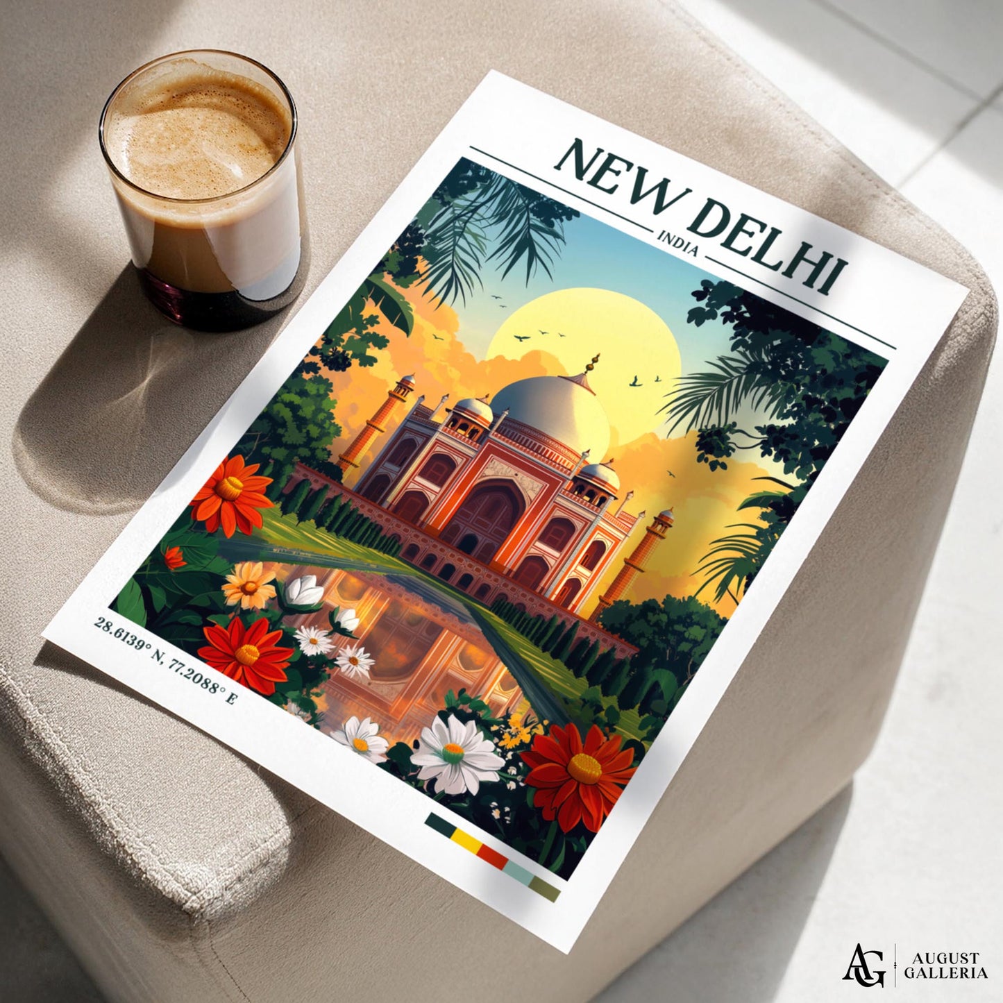 New Delhi Retro Travel Print
