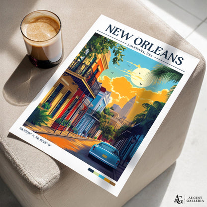 New Orleans Retro Travel Print