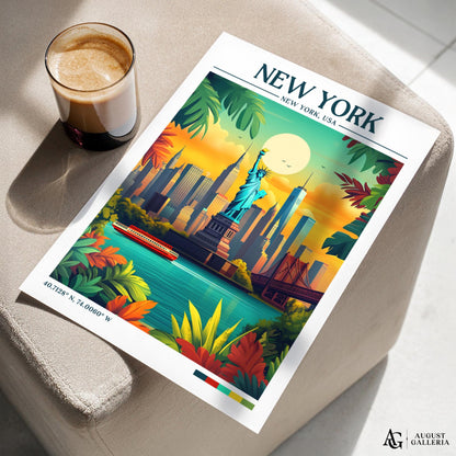 New York Retro Travel Print