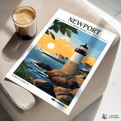 Newport Rhode Island Retro Travel Print