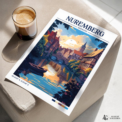 Nuremberg Germany Retro Travel Print