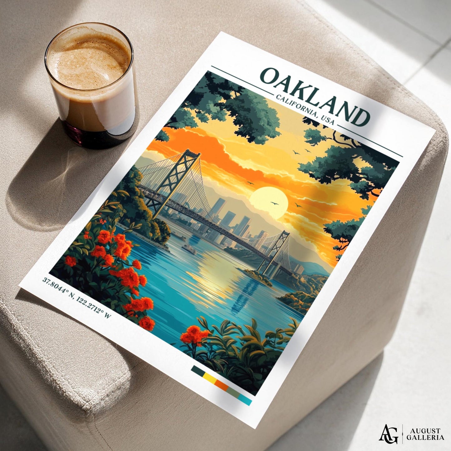 Oakland California Retro Travel Print