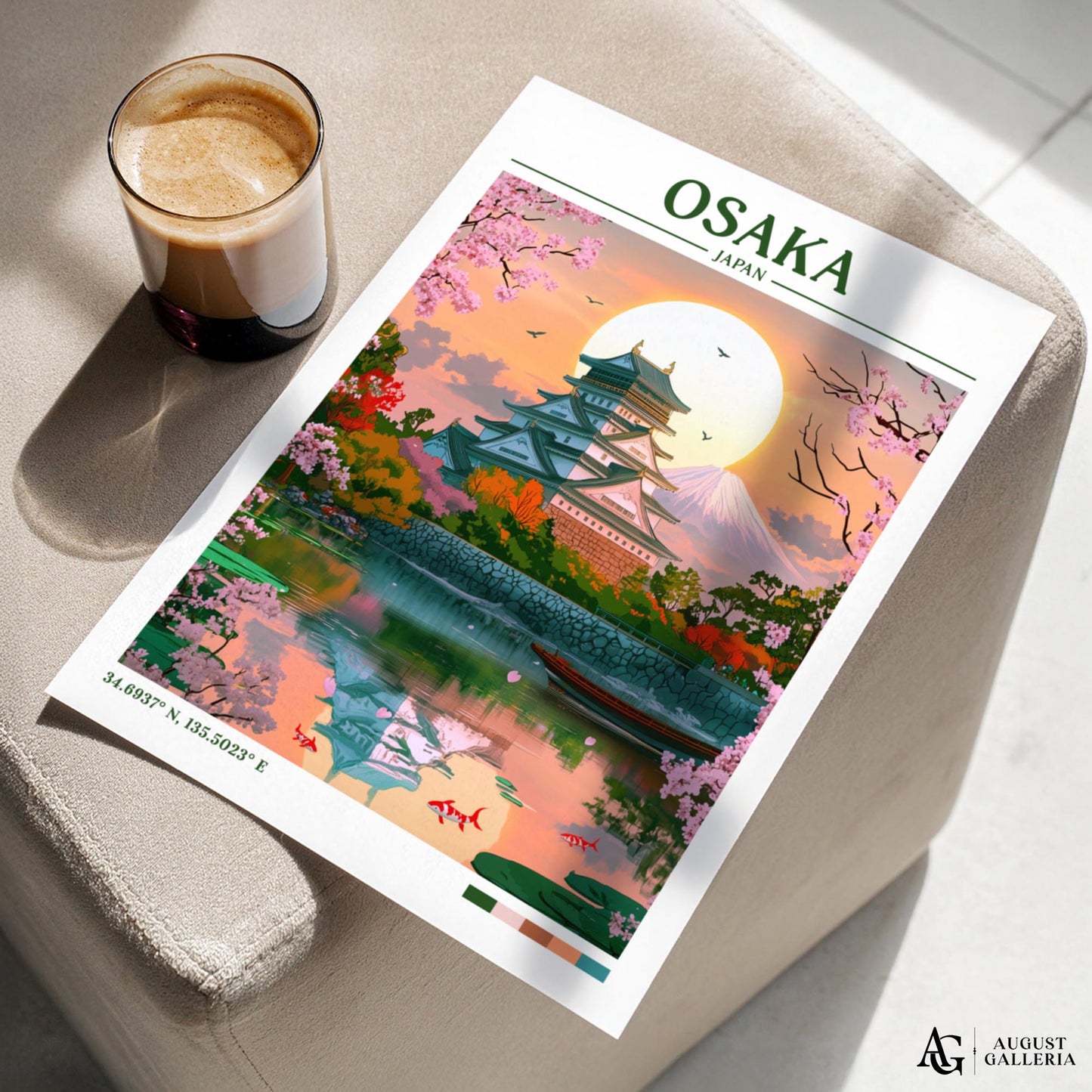 Osaka Japan Retro Travel Print