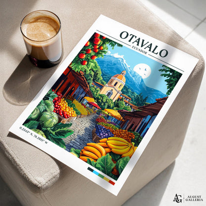 Otavalo Ecuador Retro Travel Print