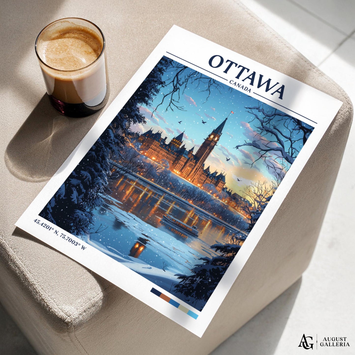 Ottawa Canada Retro Travel Print