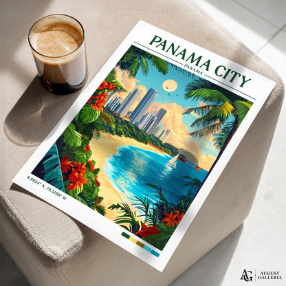 Panama City Retro Travel Print