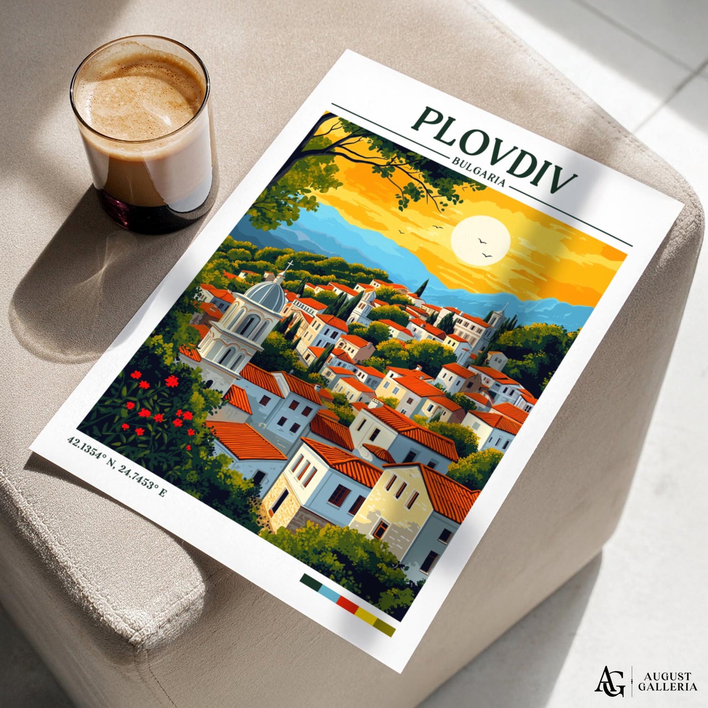 Plovdiv Bulgaria Retro Travel Print