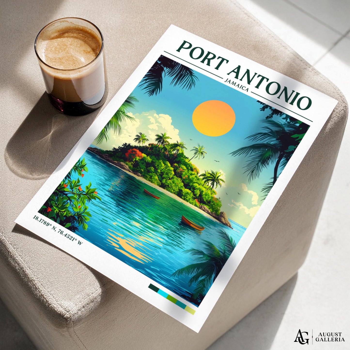 Port Antonio Retro Travel Print
