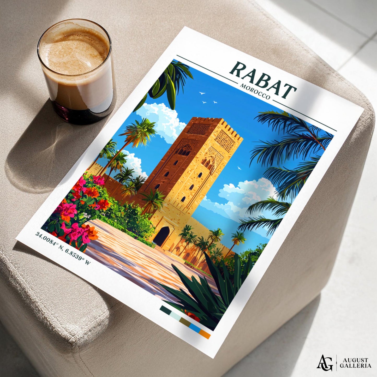 Rabat Morocco Retro Travel Print