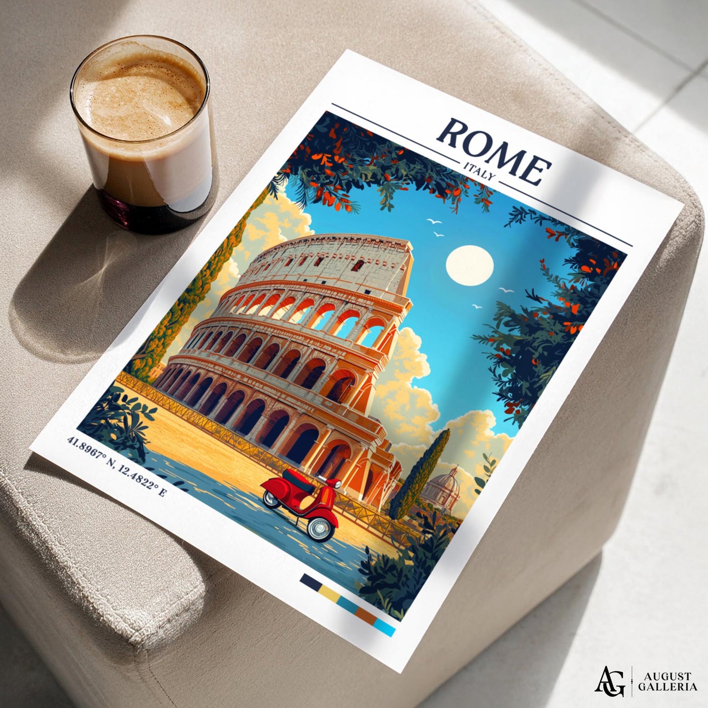 Rome Italy Retro Travel Print