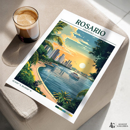 Rosario Argentina Retro Travel Print