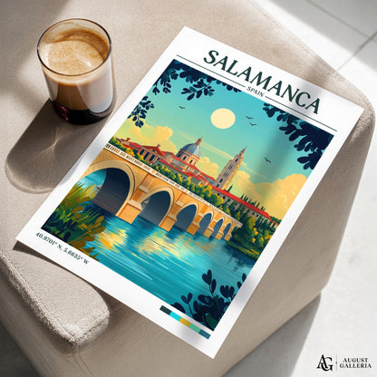Salamanca Spain Retro Travel Print