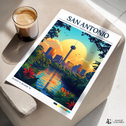 San Antonio Retro Travel Print