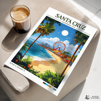 Santa Cruz Retro Travel Print