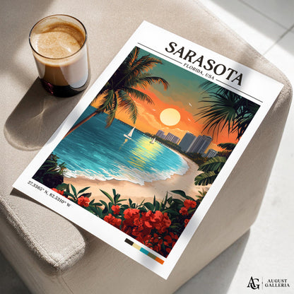 Sarasota Florida Retro Travel Print