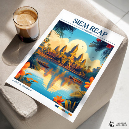 Siem Reap Retro Travel Print