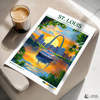 St. Louis Missouri Retro Travel Print
