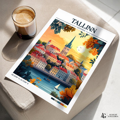 Tallinn Estonia Retro Travel Print