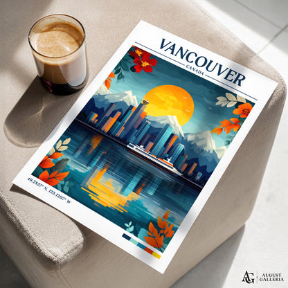 Vancouver Canada Retro Travel Print
