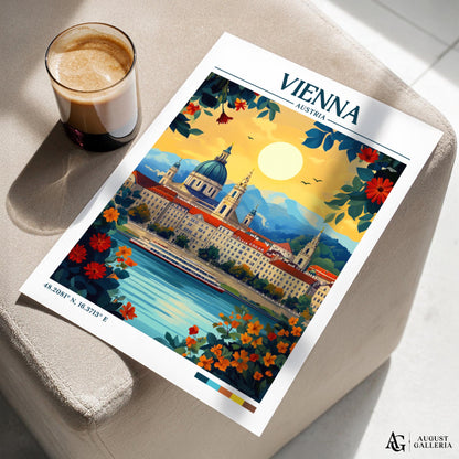 Vienna Austria Retro Travel Print