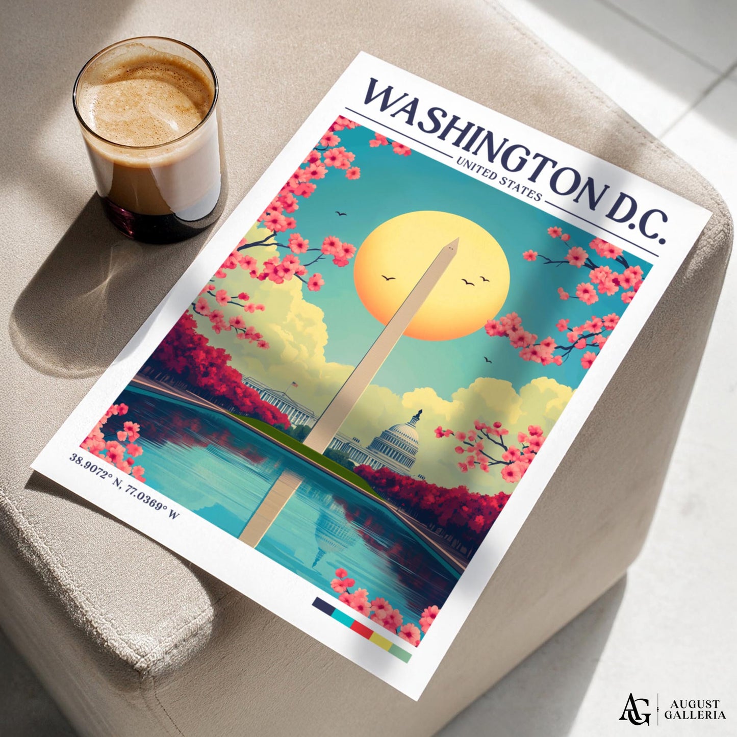 Washington DC Retro Travel Print