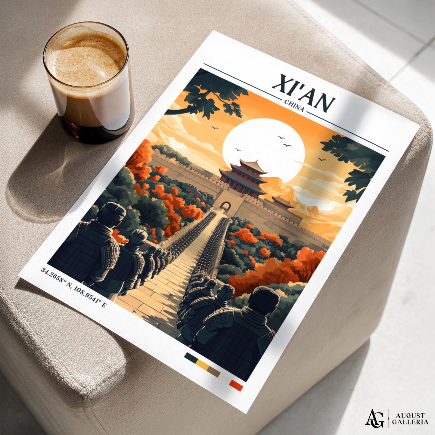 Xi'an China Retro Travel Print